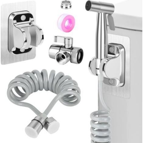 Douchette Wc Kit Complet, Jet Toilette Wc Inoxydable, pour Wc, Hygiène Personnelle (G1/2''-3/8'') (B)