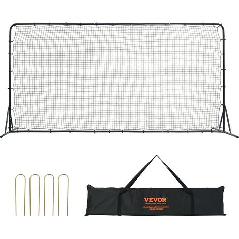 VEVOR Filet de Rebond Football 366 x 183 cm Rebondisseur pour Entrainement Football Tube en Fer Equipements de Sport avec Sac Portable pour Entrainement en Solo, en Equipe, les Passes, le Volley (1/5)