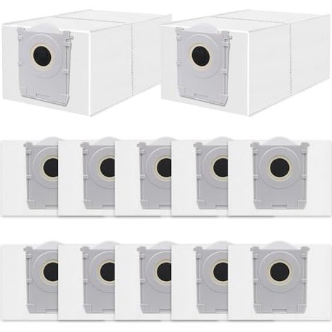 Paquete de 12 bolsas para aspiradoras robot Ecovacs Deebot X9 Pro/X8 Omni, T50/T50 Pro/T50 Max Omni, T30C Pro y T80 Omni. Bolsas antibacterianas y kit de accesorios de repuesto DDB030041.