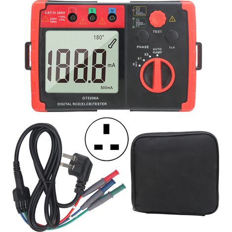 Testeur RCD numérique GT5206A, détecteur de disjoncteur différentiel, appareil de mesure de protection contre les fuites, prise AU 220V, vérificateur de sécurité électrique. (1/5)