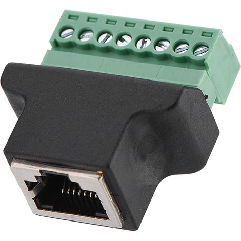Connecteur DVR RJ45 Femelle à Bornier à Vis 8 Pôles pour Caméras de Sécurité (1/5)