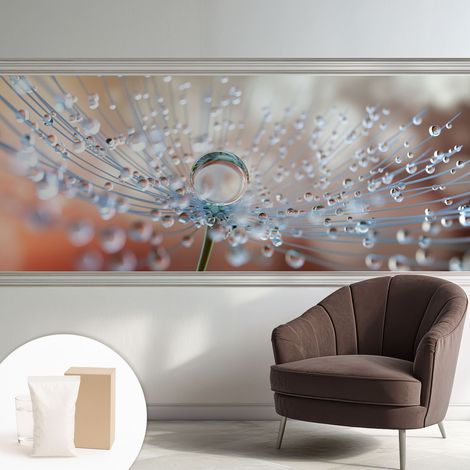 Tapete Vliestapete mit Kleber für Wohnzimmer Schlafzimmer Küche - Wanddekoration Ein Tropfen auf einer Pusteblume 250x104 cm (1/5)
