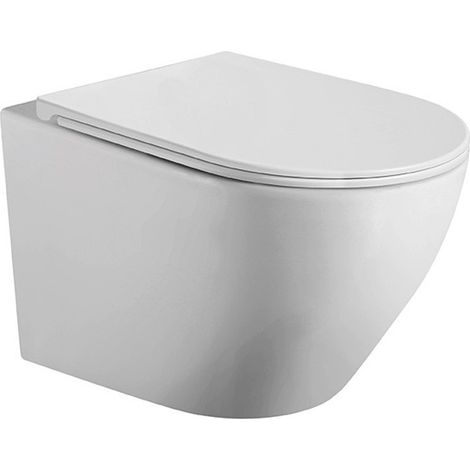 Inodoro Suspendido Empotrado Rimless  Blanco Mate  Vater Colgante de Cerámica Montaje a Pared (1/5)