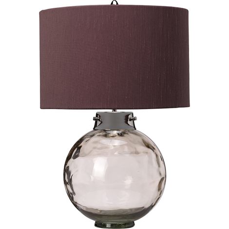 Tischleuchte Schreibtischlampe Beistelllampe Glas Kunstseide Stahl H 55,5 cm (1/3)