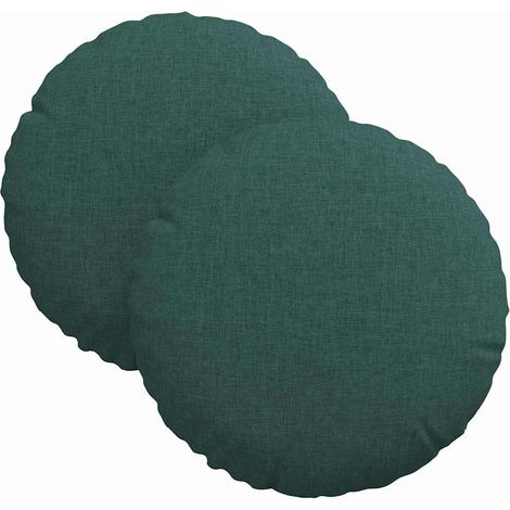 Maison Exclusive - Coussins de siège 2 pcs Vert foncé Ø30 x 13 cm tissu