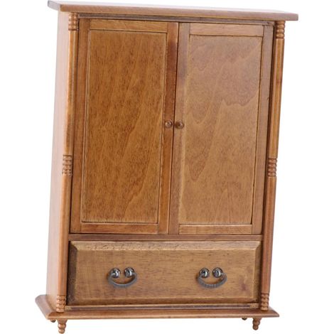 2pièces Miniature Accessoire De Mobilier Armoire Rétro Modèle pour Maison De Poupée Décoration Artisanale pour Collectionneurs Et Amateurs De Miniatures (1/5)