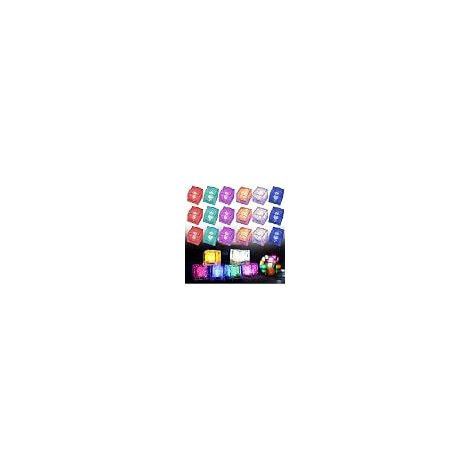 Lot de 24 Glaçon Lumineux LED, Bacs à Glaçons, Glaçons Lumineux Au Néon, Jouet de Bain, Glaçons LED Multicolores à Clignotement, pour Champagne Tour, Fête, Club, Barre, Décoration de Mariage, Festival (1/5)