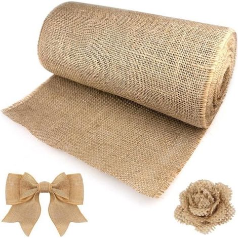 Chemin de Table Toile de Jute Naturel 30CMX10M - Vert - Fibre Naturelle - Autres motifs - Intérieur (1/4)