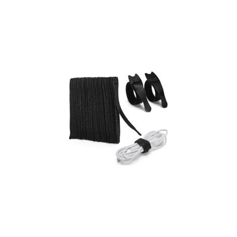 Lot de 120 Serre Câble Réutilisables en Nylon, [150 MM x 12 MM] Attaches de Câble Réglables avec Crochet et Boucle, Gestion des Câbles pour Bureau, Maison, Jardin et autres - Noir (1/5)