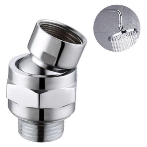 FENOPLASTICARaccord de douche universel avec joint rotatif, bras extensible réglable et pommeau orientable – finition nickel brossé (1/4)