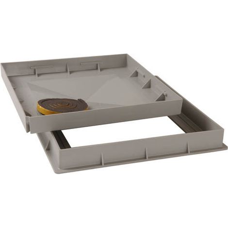 Nicoll – Cadre et coffrage pour regard 40 x 40 en polystyrène – Tampon plein à garnir de béton – Ouverture facile avec tournevis – Joint d'étanchéité fourni