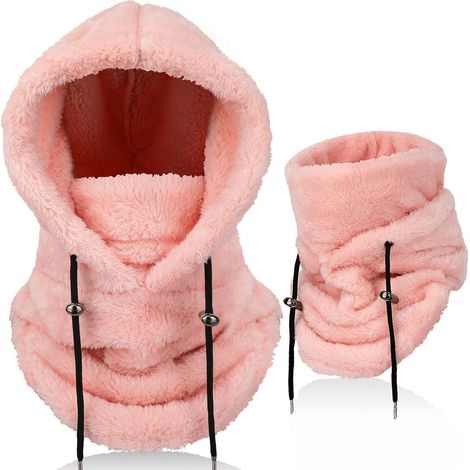 Winter Sturmhaube Fleece Rosa Unisex mit Nackenwärmer für Damen & Herren (1/5)