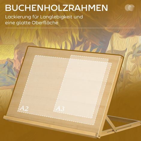 Chevalet de table pliable en hêtre 75,8x51cm, réglable pour dessiner assis (1/5)