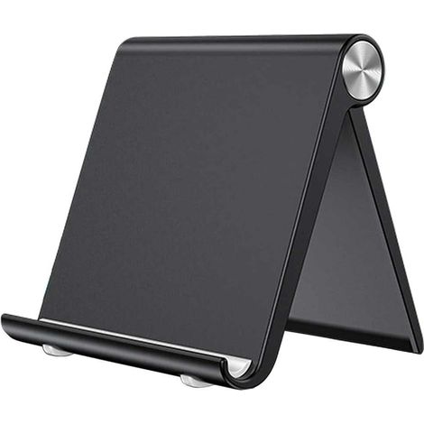 Support téléphone noir pour bureau, repose-smartphone de table, support universel compatible iPad, iPhone 13 Pro Max Mini 12 11, Galaxy S22 S21 Note20, Redmi Note (1/5)