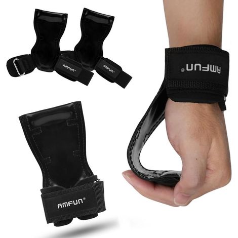 Poignées D'haltérophilie en Cuir, Sangles D'haltérophilie, Multi-Grip Pads avec Soutien Rembourré, Dragonnes de Maintien de Poignée pour Soulevé de Terre Barre de Traction (1/5)