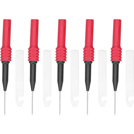 5-teiliges Prüfspitzen-Set mit 0,7 mm Prüfnadeln und Schutzhülle für Multimeter (rot)