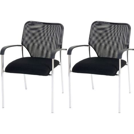 Juego de 2 sillas para visitas Silla de conferencias apilable en tela/textil negro 040000279
