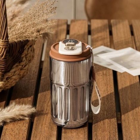 Silver Coffee - Smart Coffee Thermos Mug with Intelligent Temperature Display, Stainless Steel Cup (1/4)