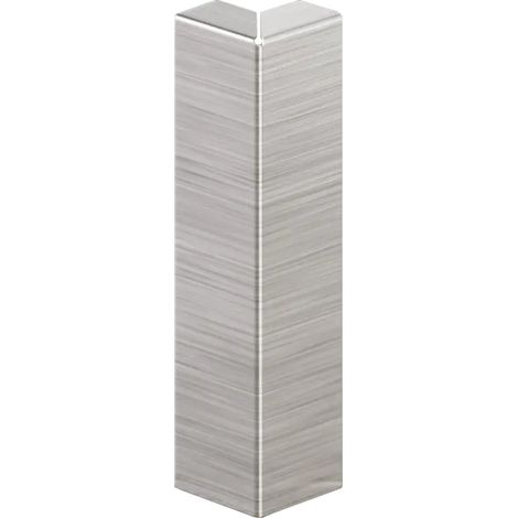 Ilcom angle extérieur FCL pour plinthe FC en acier inoxydable 100mm x 20mm x 10mm - Argent satiné