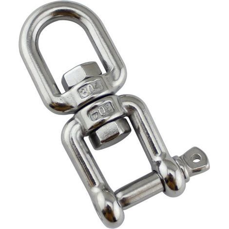 Dispositif de manille roulante à anneau pivotant, crochet à œil pivotant à 360 ° à Double extrémité, manilles en D en acier inoxydable 304 pour chaise hamac en corde (1/3)