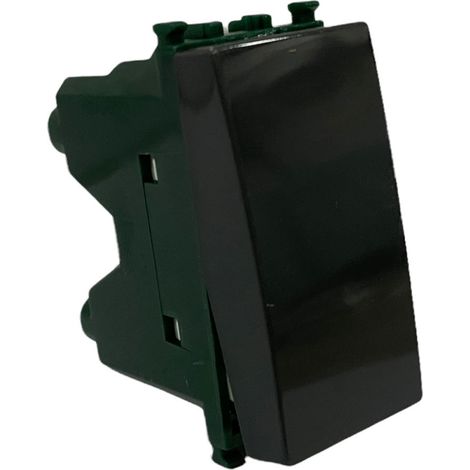 Kit 2 deviatore bipolare nero compatibile con vimar plana interruttore pulsante 2p 16ax 250vac (1/3)