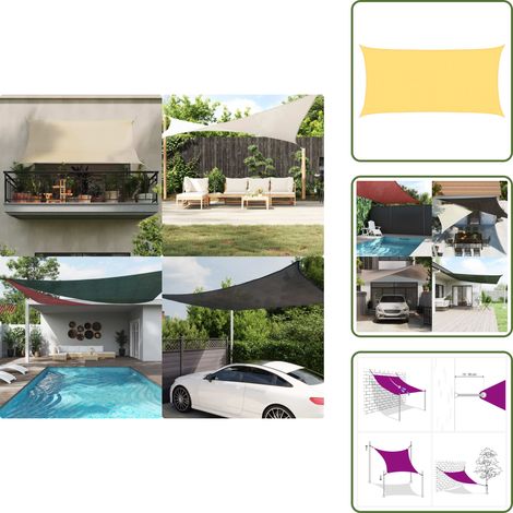 Sonnensegel 160 g/m² Beige 3x6 m HDPE - Sonnensegel - HDPE Sonnensegel - Gartensonnensegel - Terrassenüberdachung - Balkonschutz (1/5)