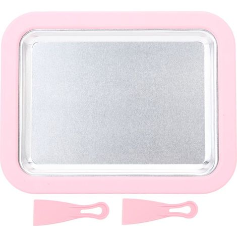 Machine à glace rapide Pan Roll pour yogourt glacé sorbet gelato - Saine et familiale DIY - Petit panneau alliage aluminium rose (1/5)