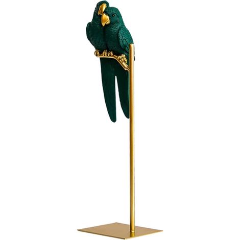 Ornement Perroquet Couple Vert sur Support Décoration De Table pour Mariage Anniversaire Pâques Matériau Solide (1/5)