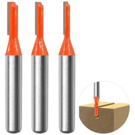 3pcs 8mm Tige Straight Routeur Bit Set, Fraises à Rainurer Fraise à Bois Outillage Bois Fraise 3mm,4mm,5mm Pour Transformation Du Bois PerçAge Et Sculpture (1/4)