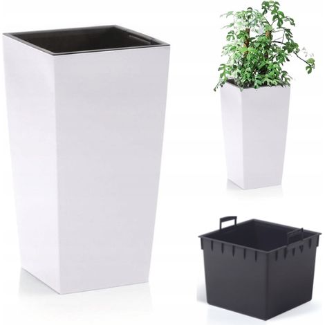 Pot de fleurs carré 49 litres – Plastique résistant aux UV – Hauteur 61 cm – Largeur 32,5 cm – Longueur 32,5 cm – Pour balcons et terrasses – Prosperplast