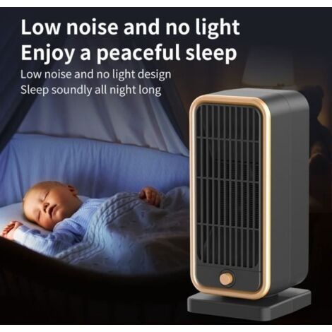 Termoventilatore da bagno. Termoventilatore in ceramica da 500 W. Riscaldatore elettrico - Nero (1/3)