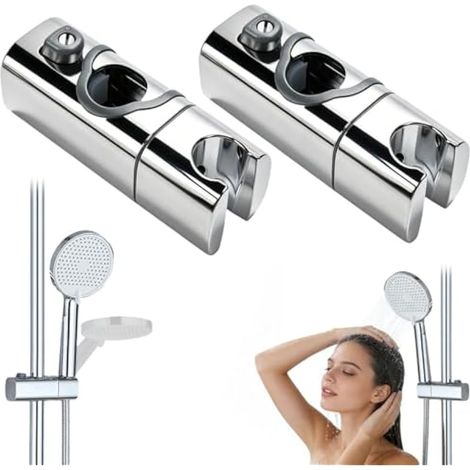 Lot de 2 Support de Pommeau de Douche Coulissant - Réglable en Hauteur et Angle 90° – Support Douche sans Percage Colonne de Douches Support de Douches – Matériau ABS – Maison, Voyage (1/5)
