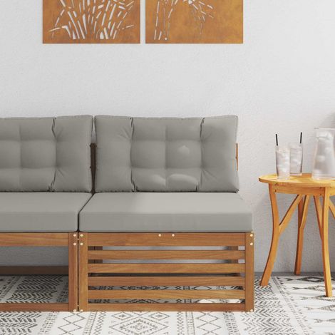 Outdoor Mittelsofa Massivholz Akazie Natur