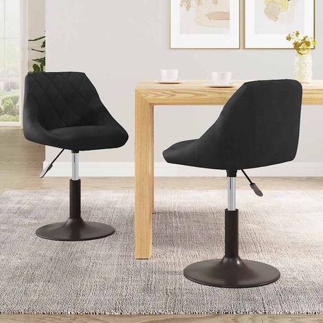 vidaXL Swivel Dining Chairs 2 pcs Black Velvet (1/5)