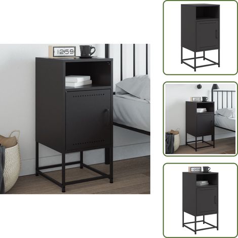 Table de chevet noir 36x39x78 cm acier - Table De Chevet - Table Industrielle - Mobilier Moderne - Design Scandinave - Rangement Pratique (1/5)