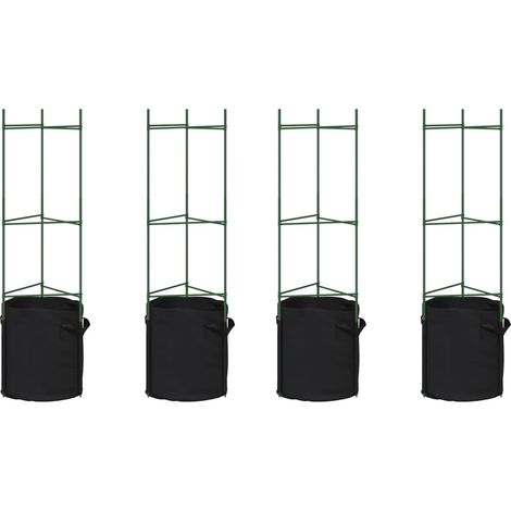 Maison Exclusive - Tomatenkäfige mit Pflanzsäcken 4 Stk. 116 cm S