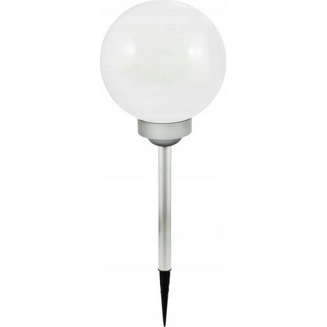 Lampada solare da giardino, con sfera integrata, RGB, argento, 22,5 cm, 1 pz. (1/2)
