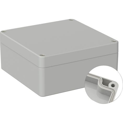 TRU COMPONENTS  TC-9065460 Outdoor-Gehäuse 122 x 120 x 55  Polycarbonat  Lichtgrau (RAL 7035) 1 St. (1/2)