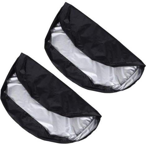 2 pièces Housse de Protection Ronde pour Table Extérieur Tissu Oxford Imperméable et Anti-poussière Couverture Résistante pour Jardin Terrasse Balcon Lot de Noir (1/5)