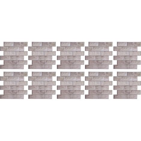 de 10 stickers muraux autocollants imitation carrelage 3D