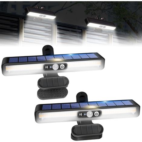 Lot de 2 Projecteurs Solaires avec Détecteur de Mouvement - 3 Modes, Étanche IP65, pour Sécurité Jardin, Allée, Clôture. Installation Facile Sans Fil, Éclairage Extérieur Puissant. (1/5)