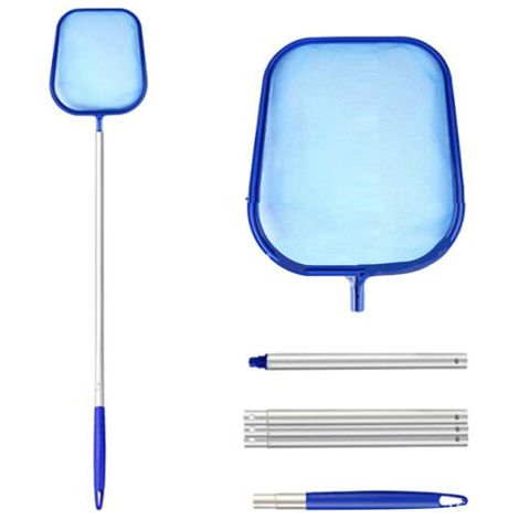 Épuisette de piscine à mailles ultra-fines avec poteaux en aluminium, 5 sections - Filet de nettoyage pour piscines hors sol et enterrées (1/4)