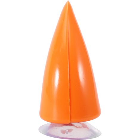 Casque de moto orange avec cornes de diable à ventouse, accessoire décoratif (1/5)
