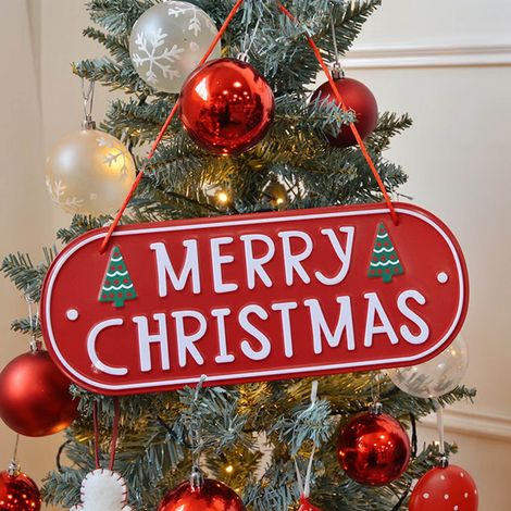Panneau En Bois - Décoration De Noël Pour Fenêtre Et Porte - Motif Joyeux Noël - Usage Intérieur Et Extérieur - 1 Pièce (1/5)