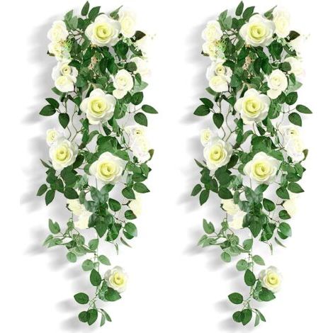 Bouquet Fleur Artificielle Plante Artificielle Exterieur Interieur, Guirlande Plastique Fausse Lierre Plante tombante Decoration pour Mariage Balcon Mur Jardin Suspendu (1/5)