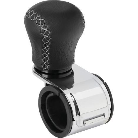 Revolve, pomello volante in pelle con cuciture silver, staffa cromata (1/2)