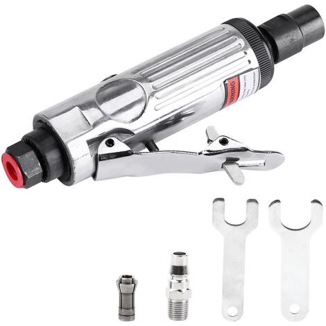 Pneumatic Angle Grinder, Low Noise Pneumatic Grinder, for Molding Tools (Silver) (1/4)