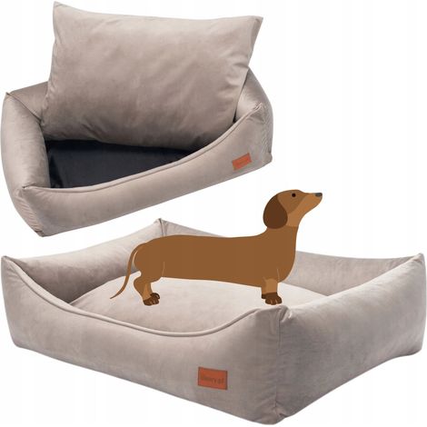 Divanetto morbido per cani di piccola taglia 70x55x18 cm M Ukory GRIGIO-BEIGE (1/5)