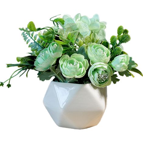 Plantes artificielles en pot de fleurs géométrique, décorations créatives pour la table du salon. (1/5)
