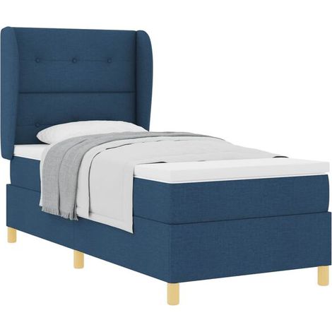 Matelas à ressorts avec housse, bleu, 200 x 80 cm, tissu. (1/5)